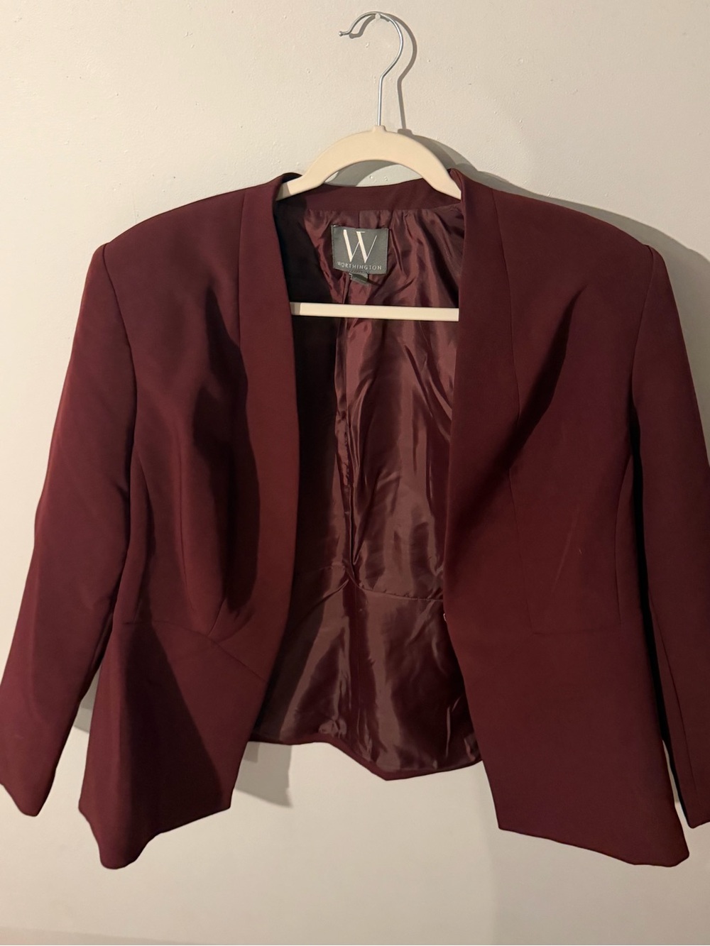 Worthington Women's Wine Open-Front Blazer